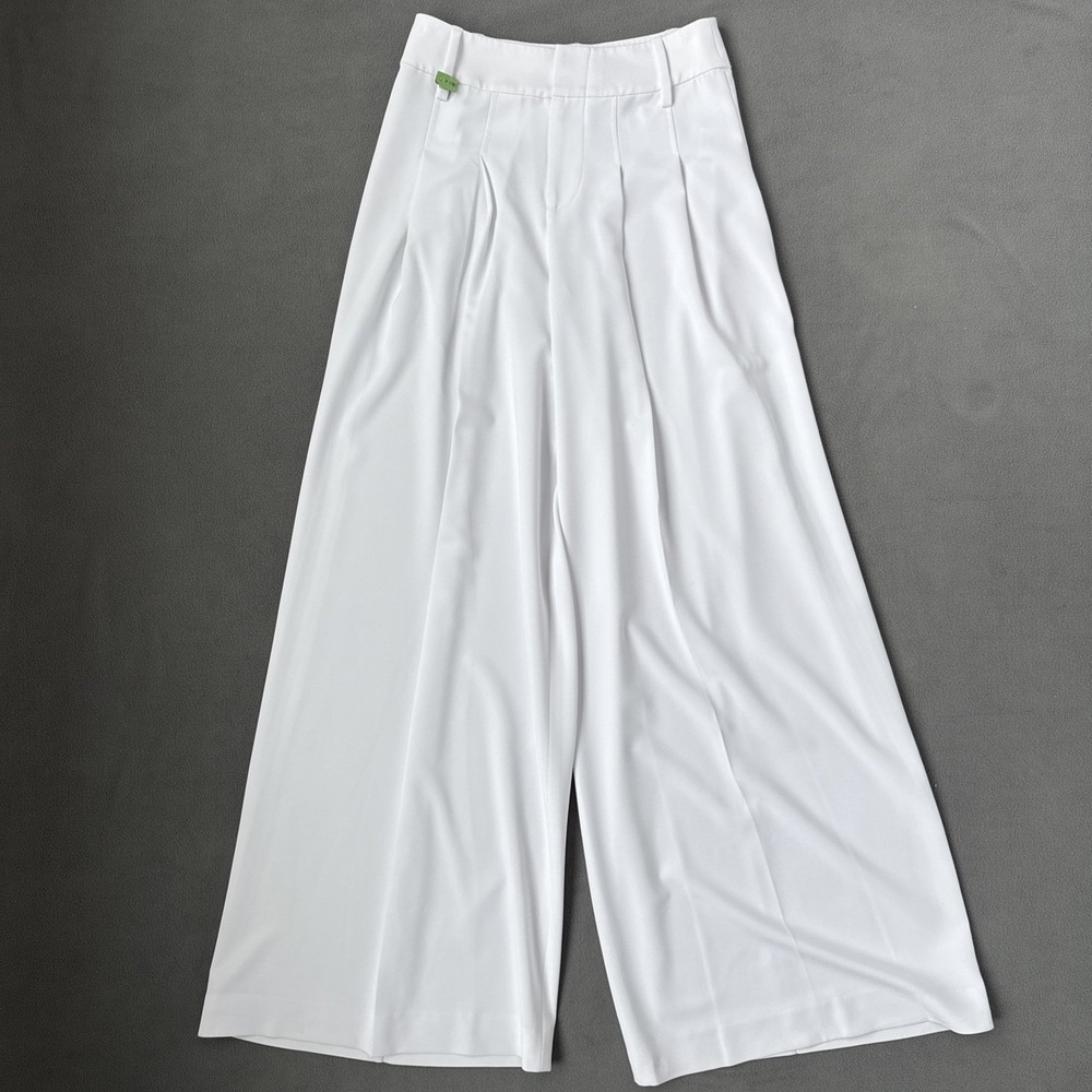 Alice Olivia Employed Pants Womens 2 White Scarlet Wide Leg Trouser DRY CLEANED